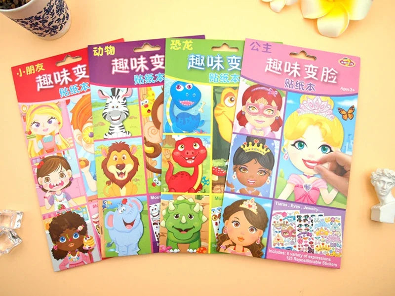 ELMAS Cute Cartoon Face Puzzle DIY Sticker Book Set - Al Masam Stationery LLC