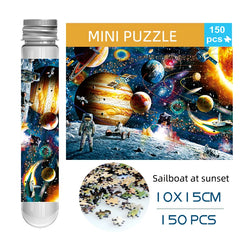 ELMAS 150PCS Mini Test Tube Jigsaw Puzzles Space Fun