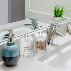 ELMAS Acrylic Storage Box Round Jar Organizer for Makeup - Al Masam Stationery LLC