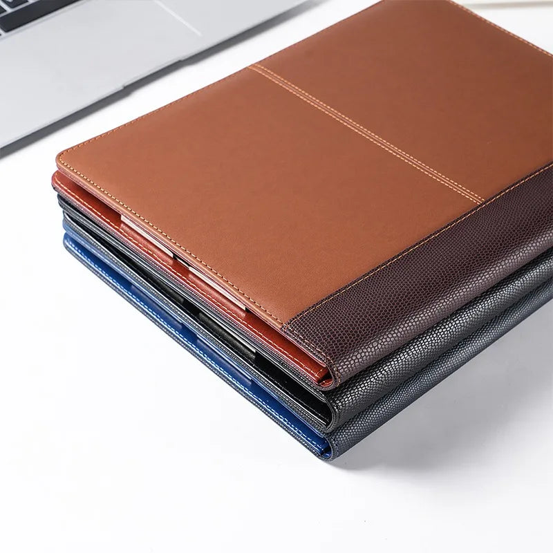 ELMAS Premium Leather A4 Portfolio Organizer - Black - Al Masam Stationery LLC