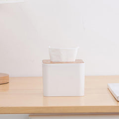 ELMAS Modern Tissue Box with Wooden Lid for Home & Car