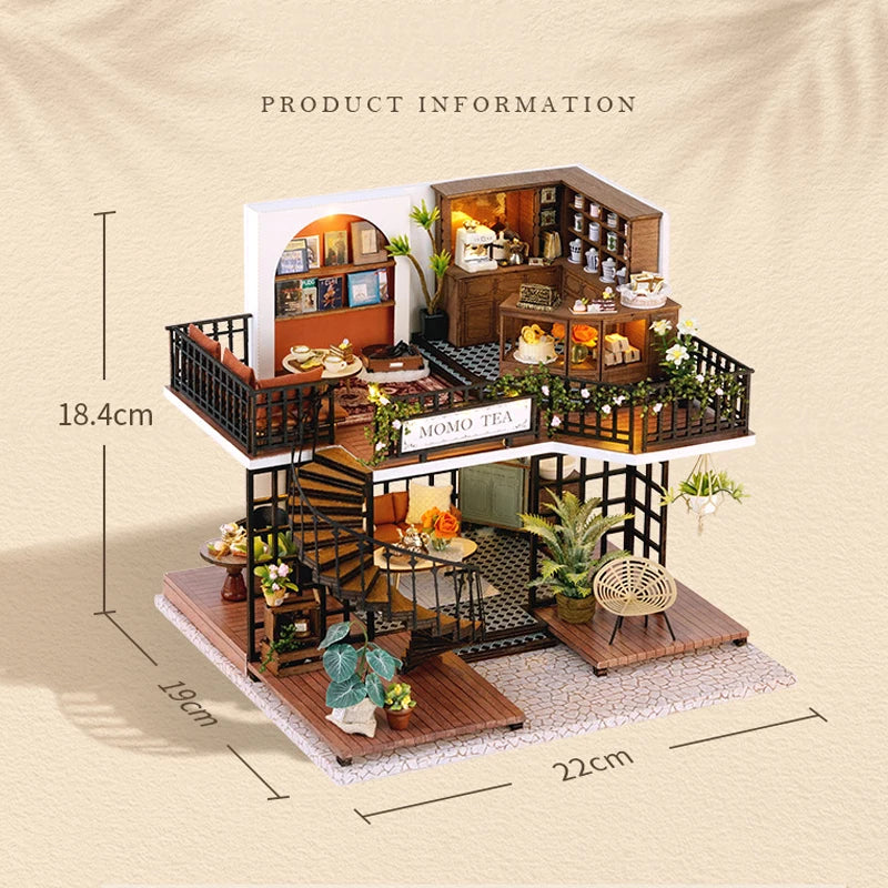 ELMAS Creative 3D Wooden Dollhouse Puzzle Kit - Al Masam Stationery LLC