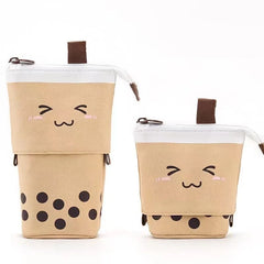 ELMAS Cute Milk Tea Pencil Case - Stylish Stationery Holder