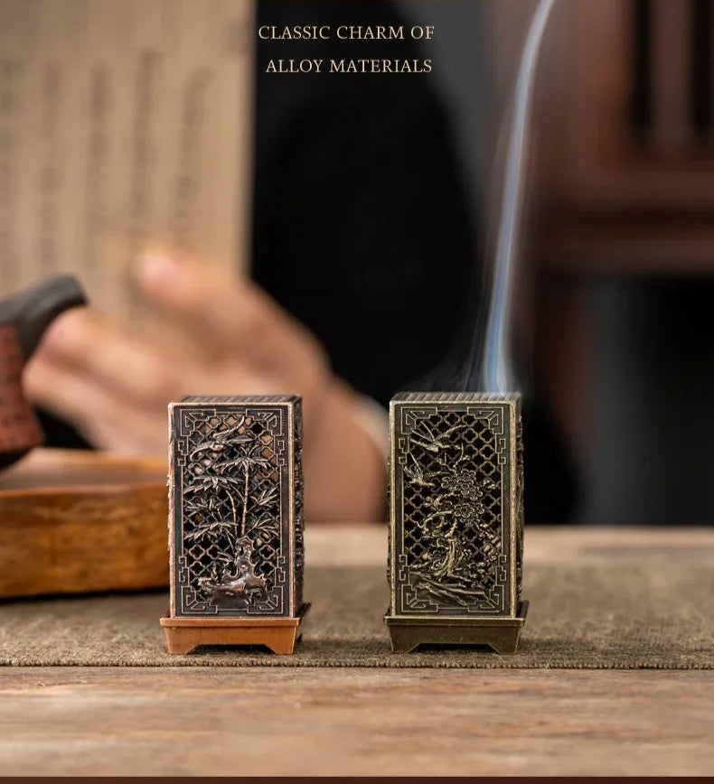 ELMAS Elegant Square Incense Burner for Home Aromatherapy - Al Masam Stationery LLC