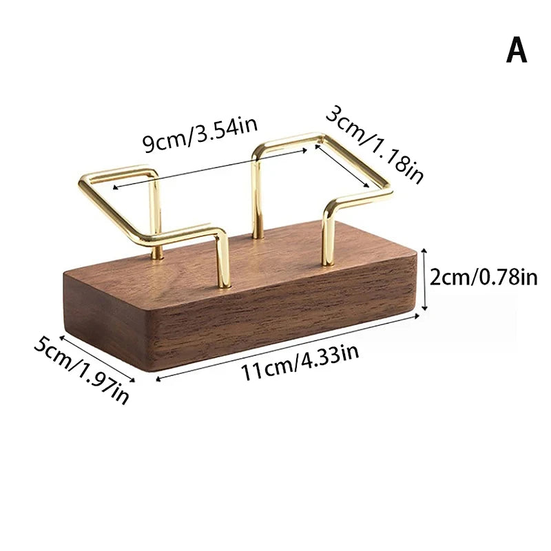 ELMAS Elegant Wooden Business Card Organizer Stand - Al Masam Stationery LLC