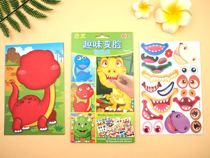 ELMAS Cute Cartoon Face Puzzle DIY Sticker Book Set - Al Masam Stationery LLC