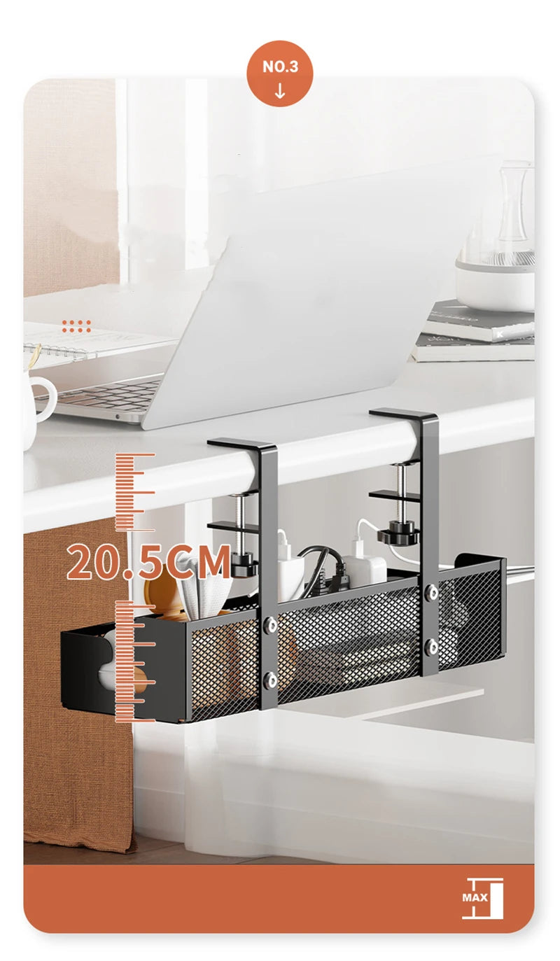 ELMAS No Drilling Under Desk Cable Management Tray - Al Masam Stationery LLC