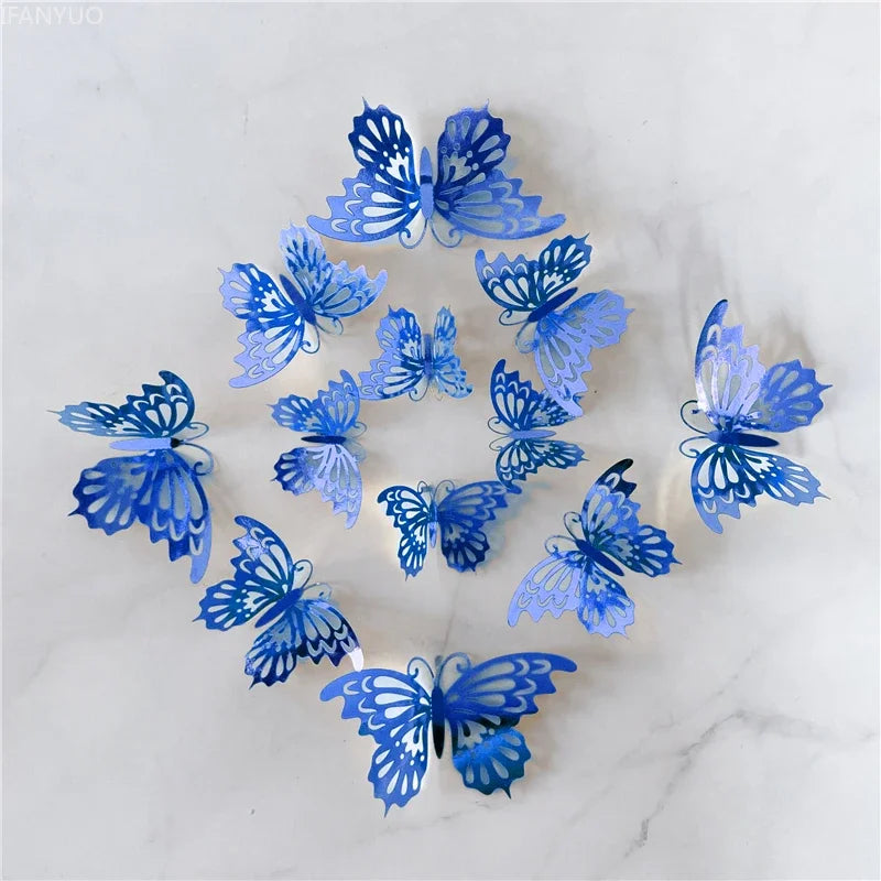 ELMAS 12Pcs 3D Butterfly Wall Stickers Home Decor Set - Al Masam Stationery LLC