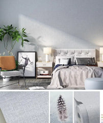 ELMAS Japanese Linen Solid Gray Wallpaper for Living Room - Al Masam Stationery LLC