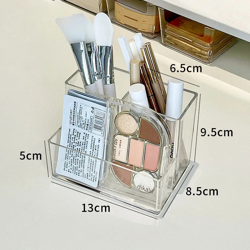 ELMAS Transparent Acrylic 3-5 Grid Makeup Organizer Box - Al Masam Stationery LLC