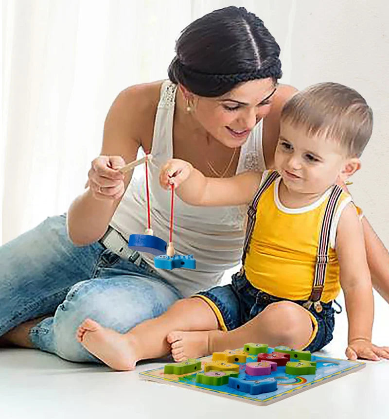 ELMAS Wooden Montessori 4-in-1 Fishing Game Toy Set - Al Masam Stationery LLC