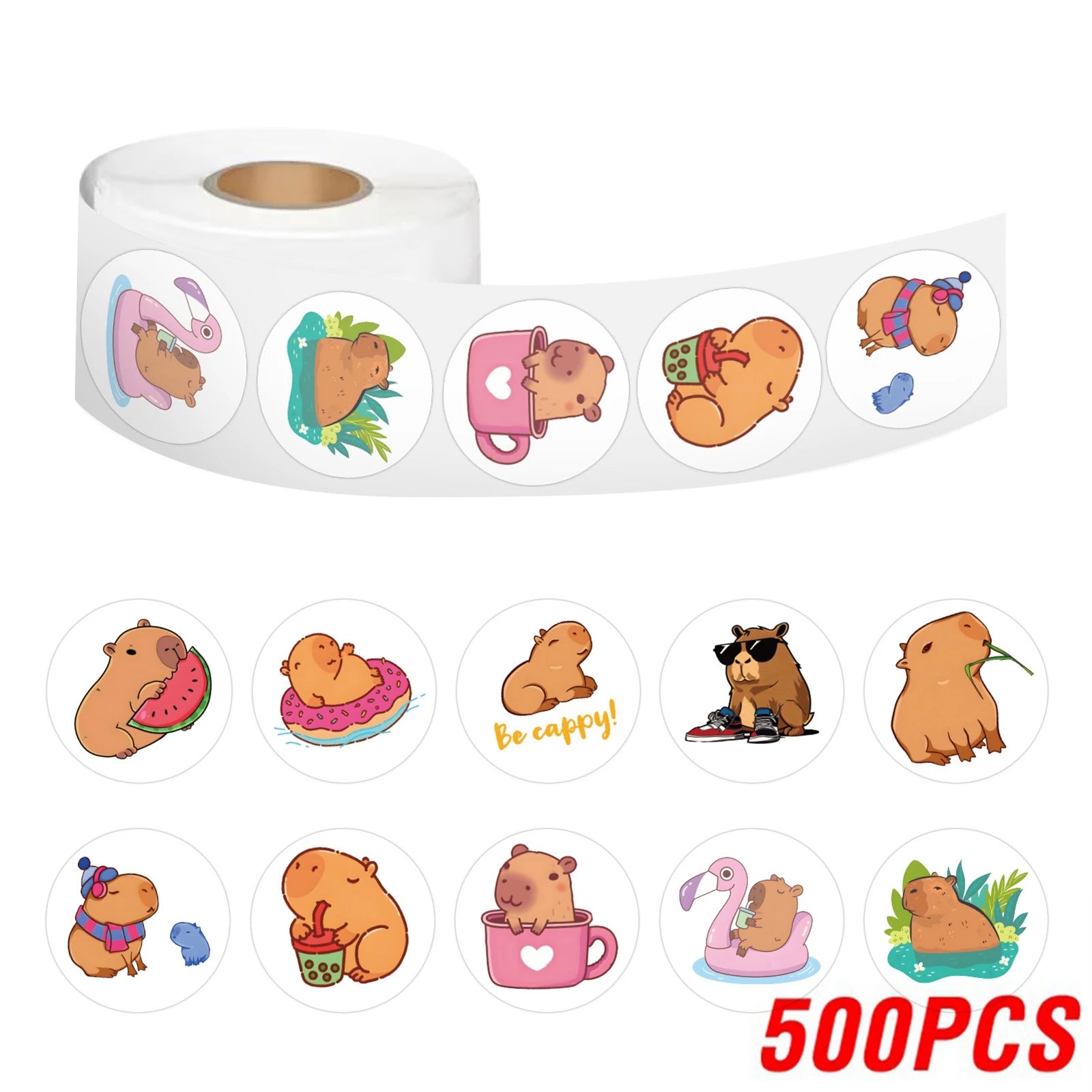 ELMAS Adorable Capybara Cartoon Stickers for Crafts - Al Masam Stationery LLC