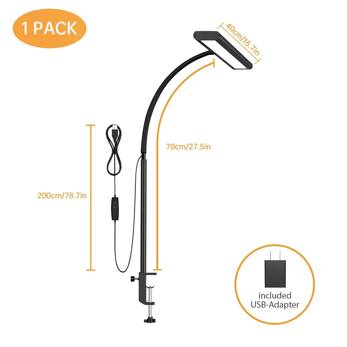 ELMAS Flexible LED Desk Lamp with Stepless Dimming & Eye Care - Al Masam Stationery LLC