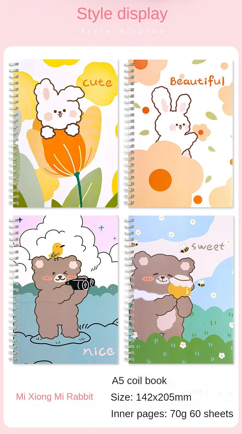 ELMAS Cute A5 Coil Notebook for Stylish Students - Al Masam Stationery LLC