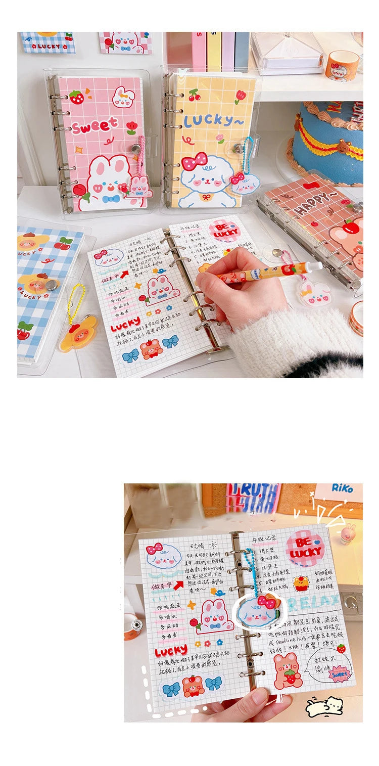 ELMAS Kawaii PVC Loose-leaf Notebook Cover DIY Journal - Al Masam Stationery LLC