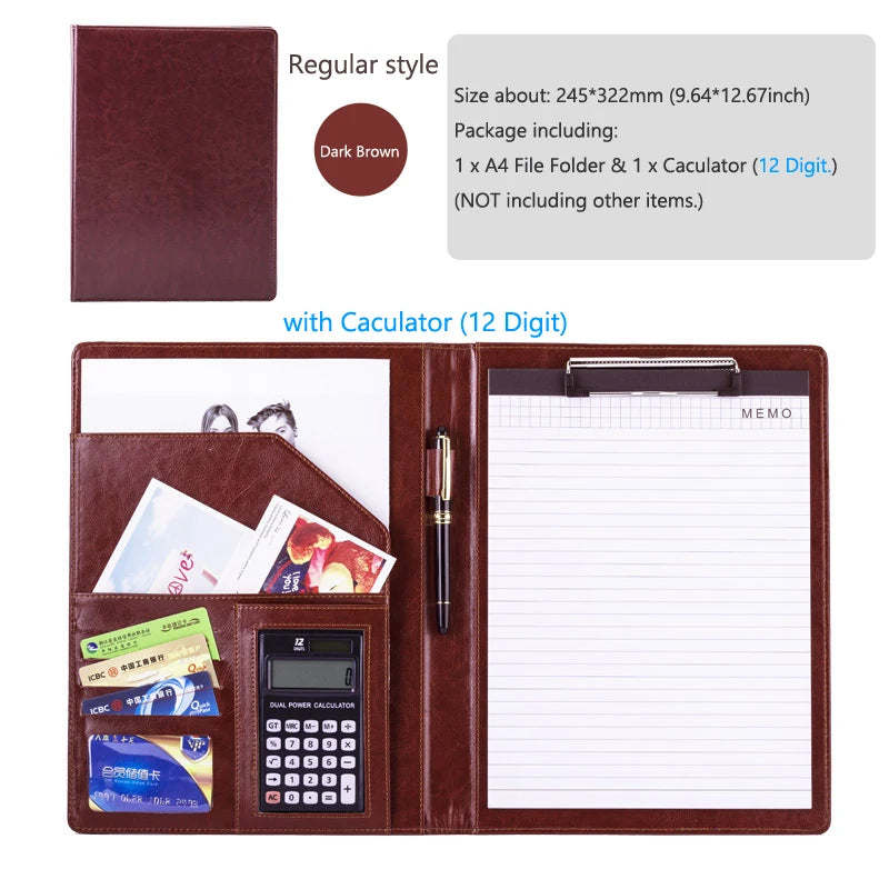 ELMAS Professional PU Leather Portfolio Organizer - Al Masam Stationery LLC