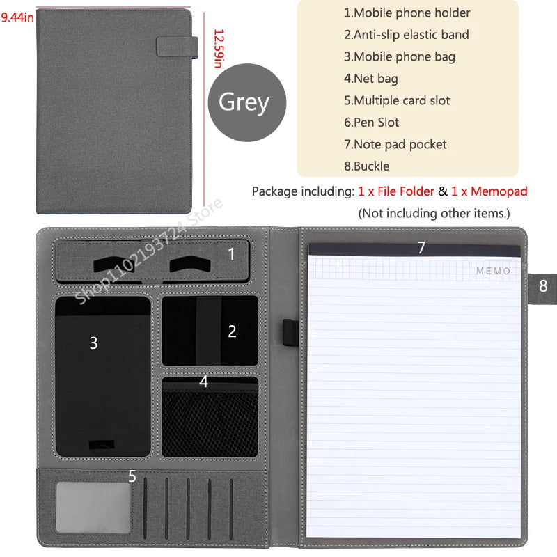 ELMAS Executive A4 Leather Portfolio Organizer for Men - Al Masam Stationery LLC
