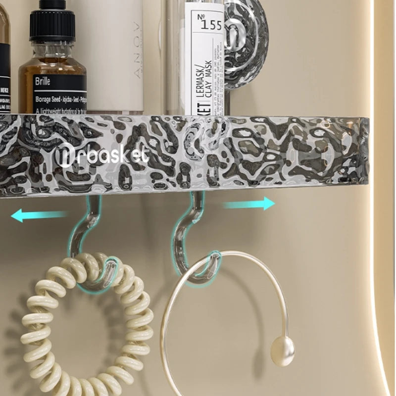 ELMAS Stylish Suction Cup Shower Shelf - Punch-Free Organizer - Al Masam Stationery LLC