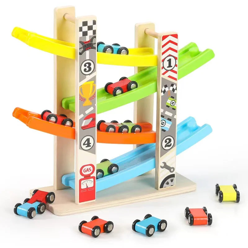 ELMAS 4/7 Track Wooden Ramp Racing Toy Car Set - Al Masam Stationery LLC