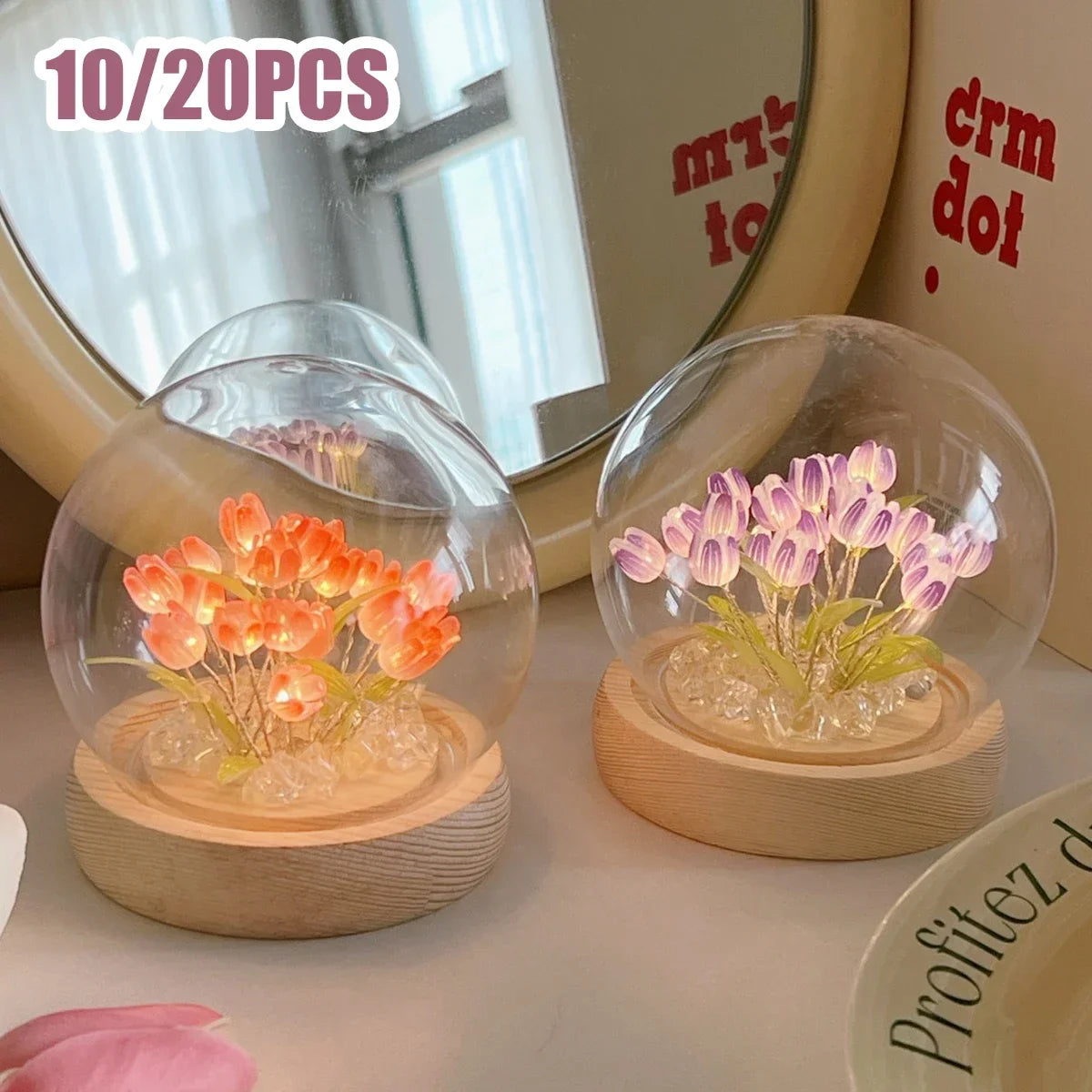 ELMAS LED DIY Mini Tulip Night Light Cute Home Decor - Al Masam Stationery LLC