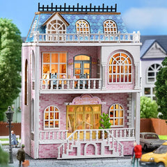 ELMAS Creative DIY Wooden Dollhouse for Kids’ Fun