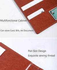 ELMAS A5/A4 Leather Clipboard Folder for Meetings