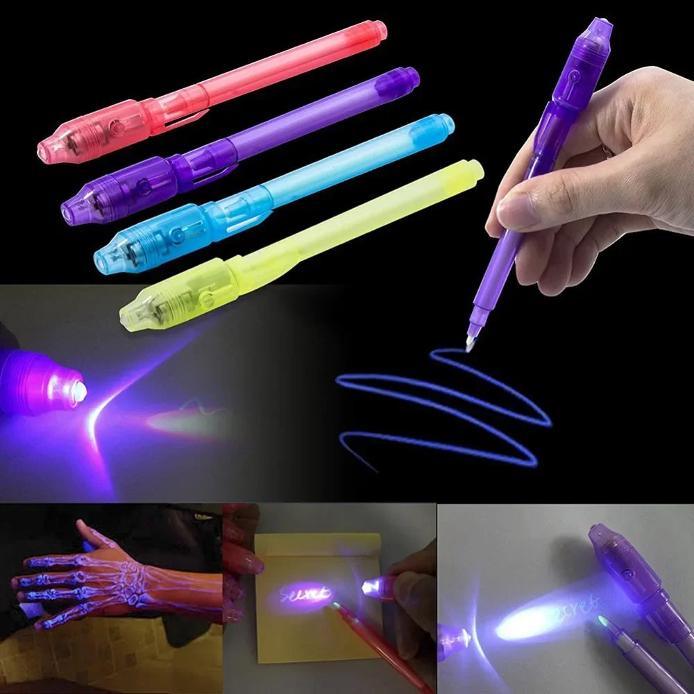 ELMAS 4pcs Luminous Light Pen Magic Purple UV Combo - Al Masam Stationery LLC