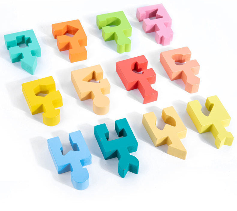 ELMAS Shape Matching Wooden Puzzles for Kids Learning - Al Masam Stationery LLC
