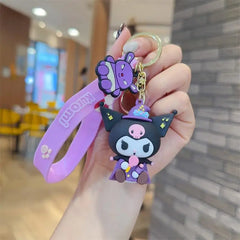 ELMAS Adorable Kuromi PVC Keychain - Kawaii Anime Accessory