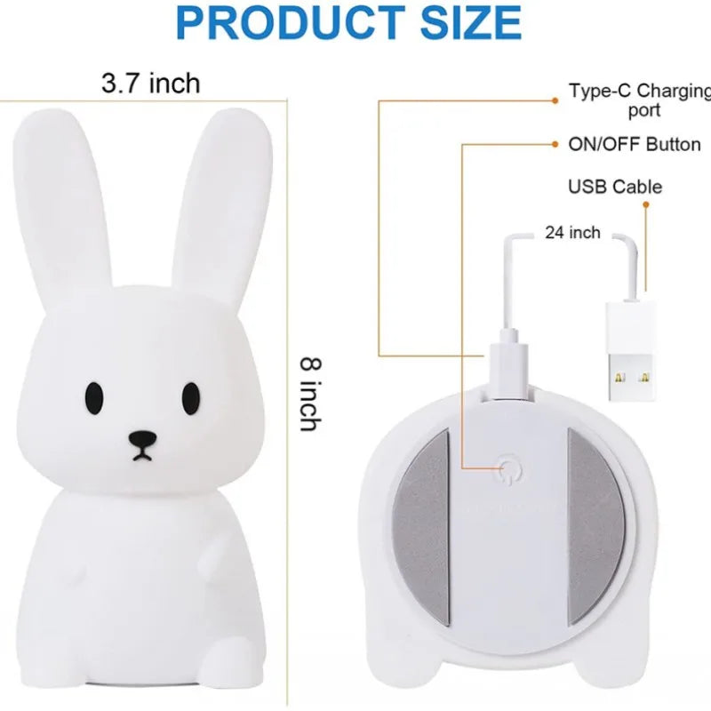ELMAS Cute Rabbit Touch Sensor LED Night Light for Kids - Al Masam Stationery LLC