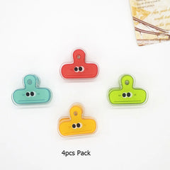 ELMAS Cute Face Acrylic Clips - 4pcs Colorful Set