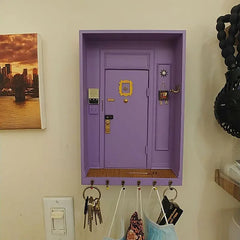 ELMAS Purple Door Friends Key Holder Wood Box Organizer