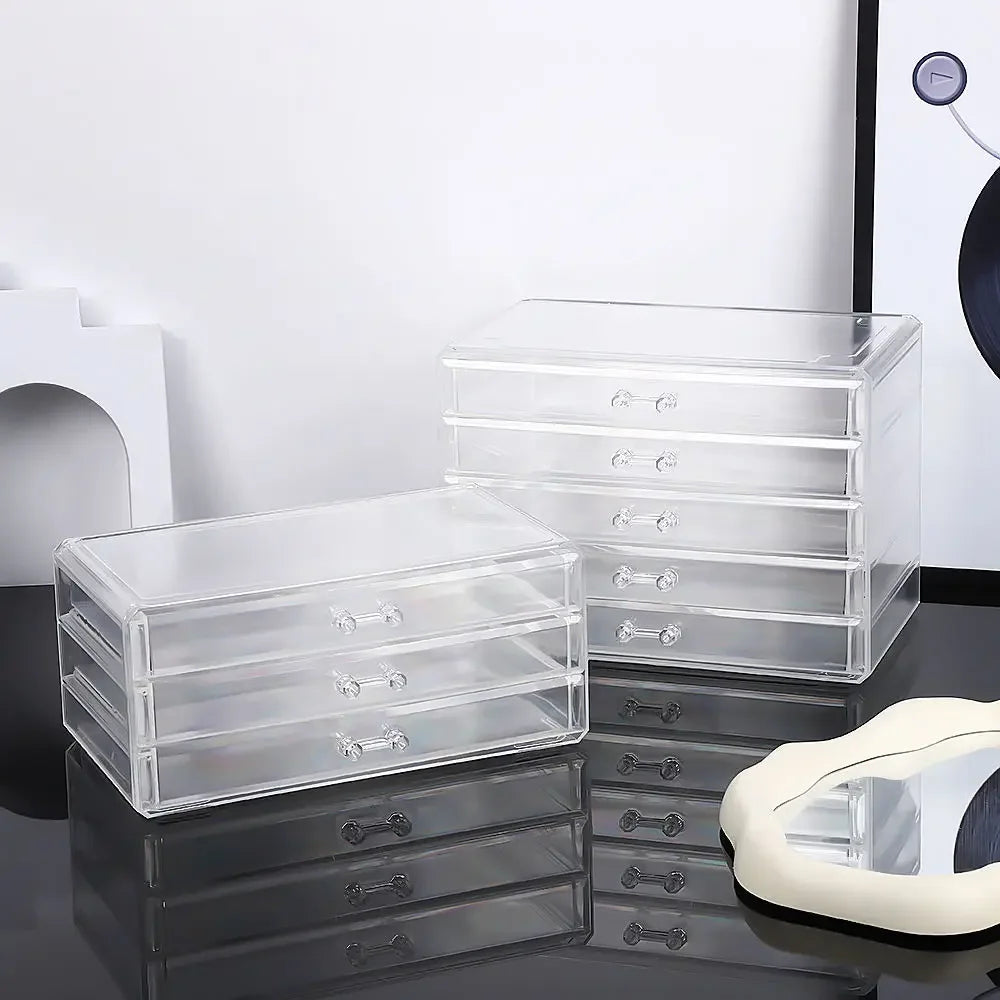 ELMAS Large Capacity Acrylic Cosmetic Storage Box Organizer - Al Masam Stationery LLC