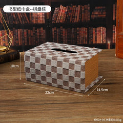 ELMAS Elegant Retro Book-Style Tissue Box