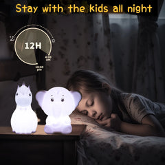 ELMAS Adorable Cat Night Light - 7-Color Touch Lamp