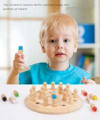 ELMAS Wooden Memory Match Stick Chess Game for Kids