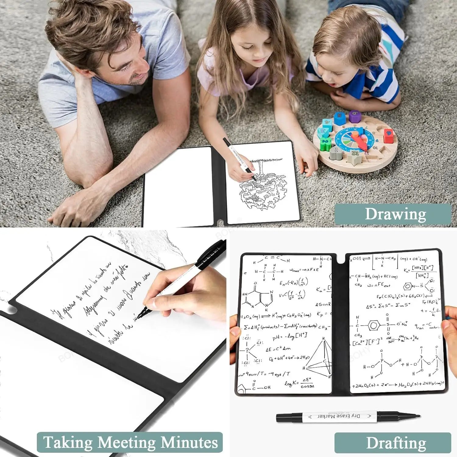ELMAS A5 Magic Reusable Whiteboard Notebook & Planner - Al Masam Stationery LLC