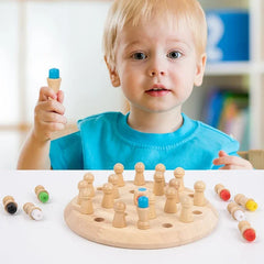 ELMAS Wooden Memory Match Stick Chess Game for Kids