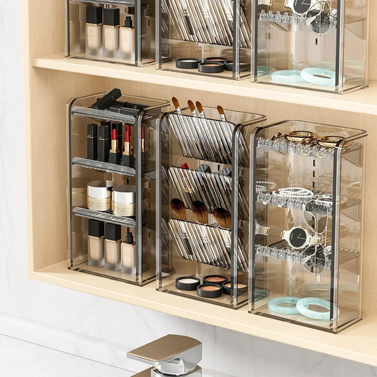 ELMAS Acrylic Makeup Organizer Storage Box for Jewelry - Al Masam Stationery LLC
