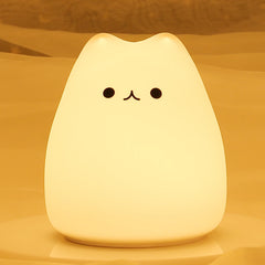 ELMAS Adorable Cat Night Light - 7-Color Touch Lamp