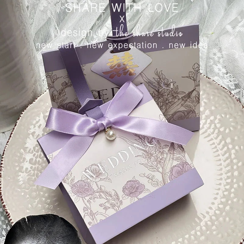 ELMAS 10/30/50Pcs Flower Wedding Boxes With Ribbons - Al Masam Stationery LLC