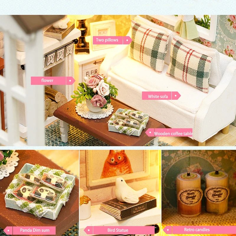 ELMAS Creative Miniature Dollhouse Kit with Furniture - Al Masam Stationery LLC