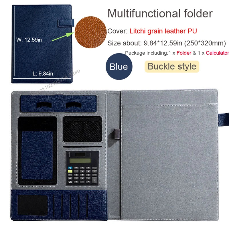 ELMAS Business Leather A4 Portfolio Organizer Folder - Al Masam Stationery LLC