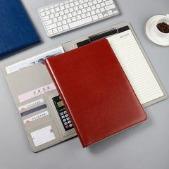 ELMAS Elegant Grey A4 Leather Portfolio Folder for Professionals