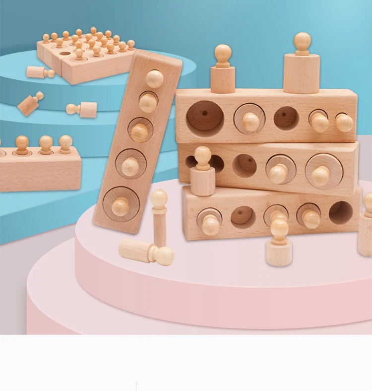 ELMAS Montessori Knobbed Cylinder Sensory Toys for Kids - Al Masam Stationery LLC