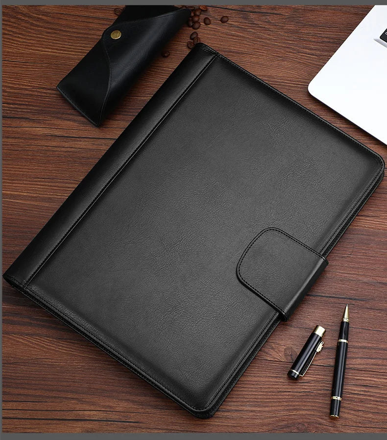 ELMAS Stylish Leather A4 Conference Portfolio Folder - Al Masam Stationery LLC