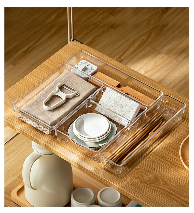 ELMAS Clear Acrylic Makeup Layered Storage Box for Desk - Al Masam Stationery LLC