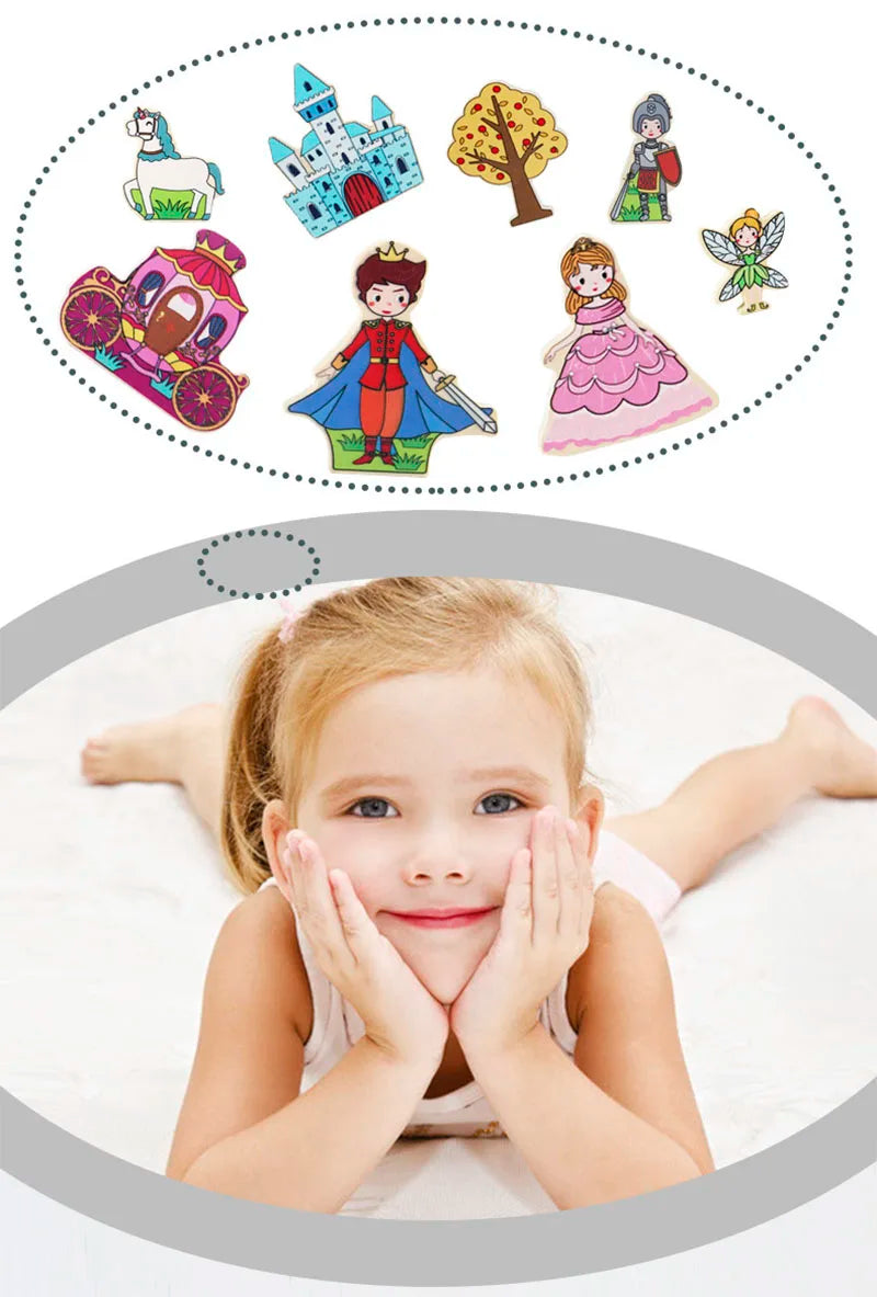 ELMAS Wooden Montessori Logical Thinking Shape Matching Toy - Al Masam Stationery LLC