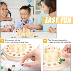 ELMAS Wooden Memory Match Stick Chess Game for Kids