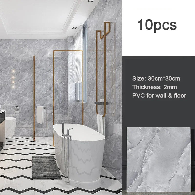 ELMAS 10pcs Waterproof Marble Floor Stickers Decor - Al Masam Stationery LLC